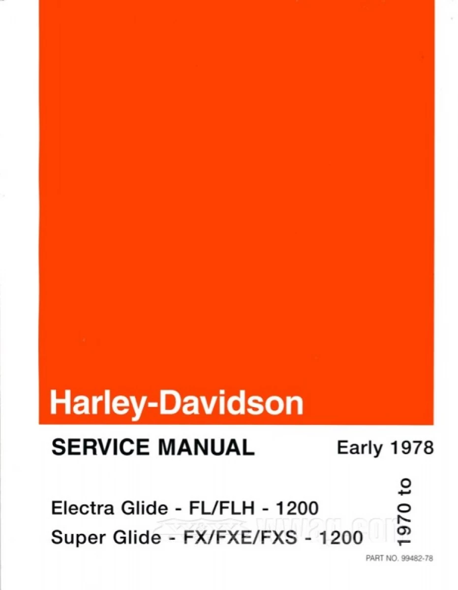 99482-78 ハーレーダビッドソン純正英語版サービスマニュアル1970-1978