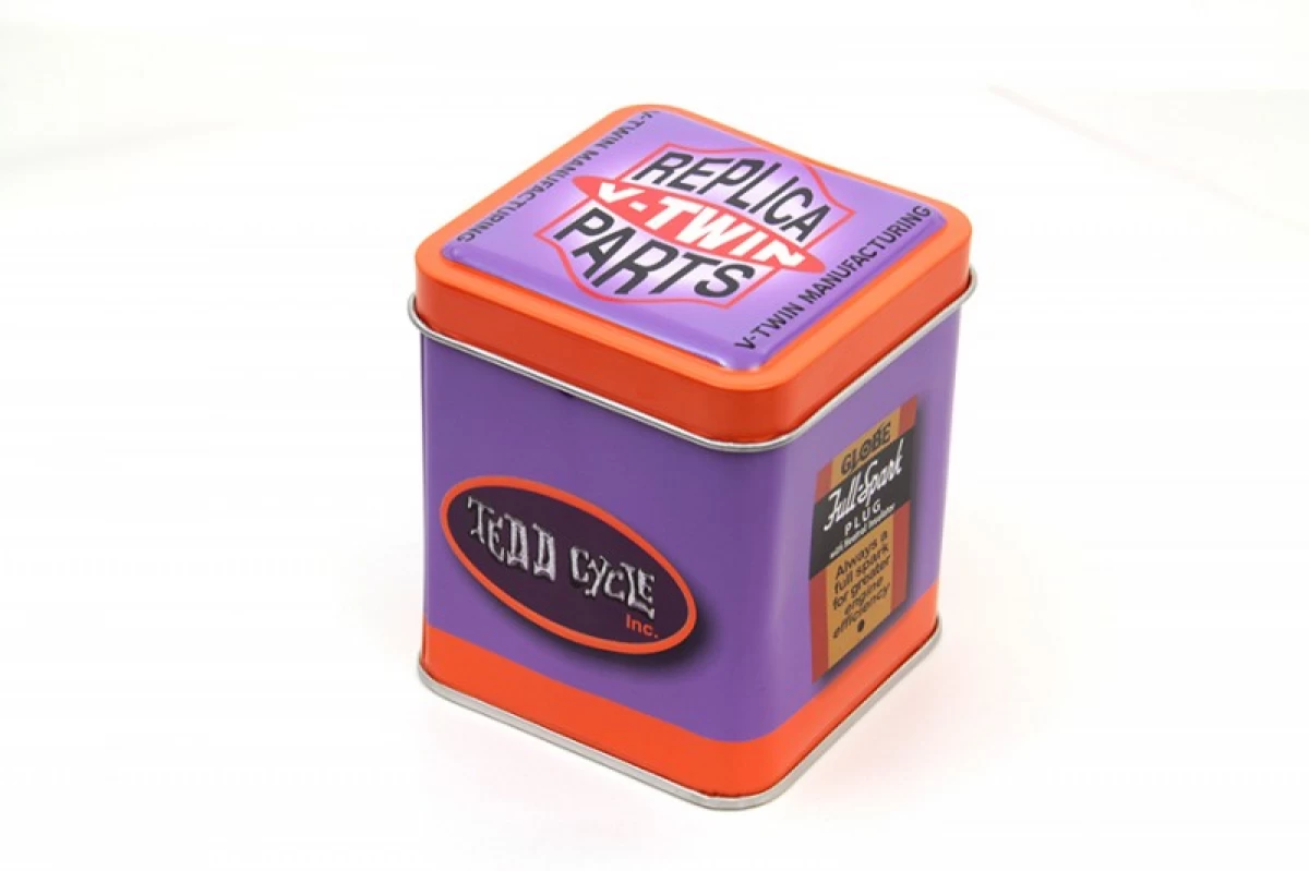 48-1369　V-TWIメタルラウンドボックス　鉄製缶　 ( ハーレー )